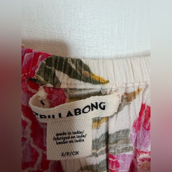Billabong Floral Print Light it Up Off The Shoulder Top Crepe Boho Sz S - Picture 7 of 10